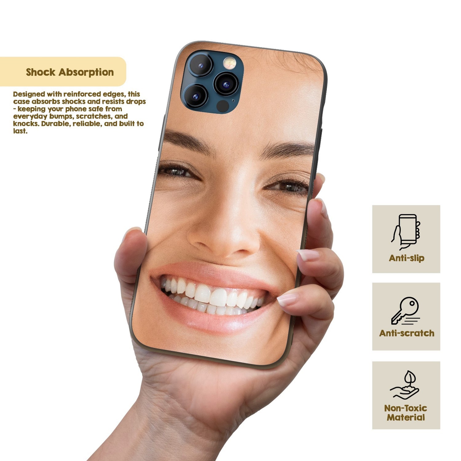 Face Zoom In Funny Joke Cover - Personalised Custom - Printed iPhone Black Case