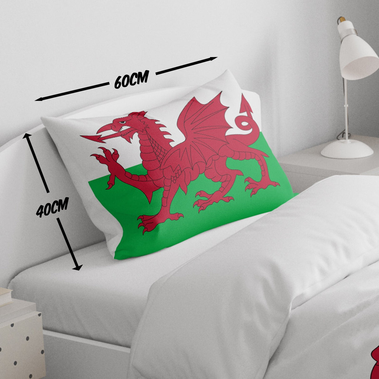 Wales Flag Welsh Dragon Custom Junior Toddler Cot Bed Duvet Cover + Pillowcase