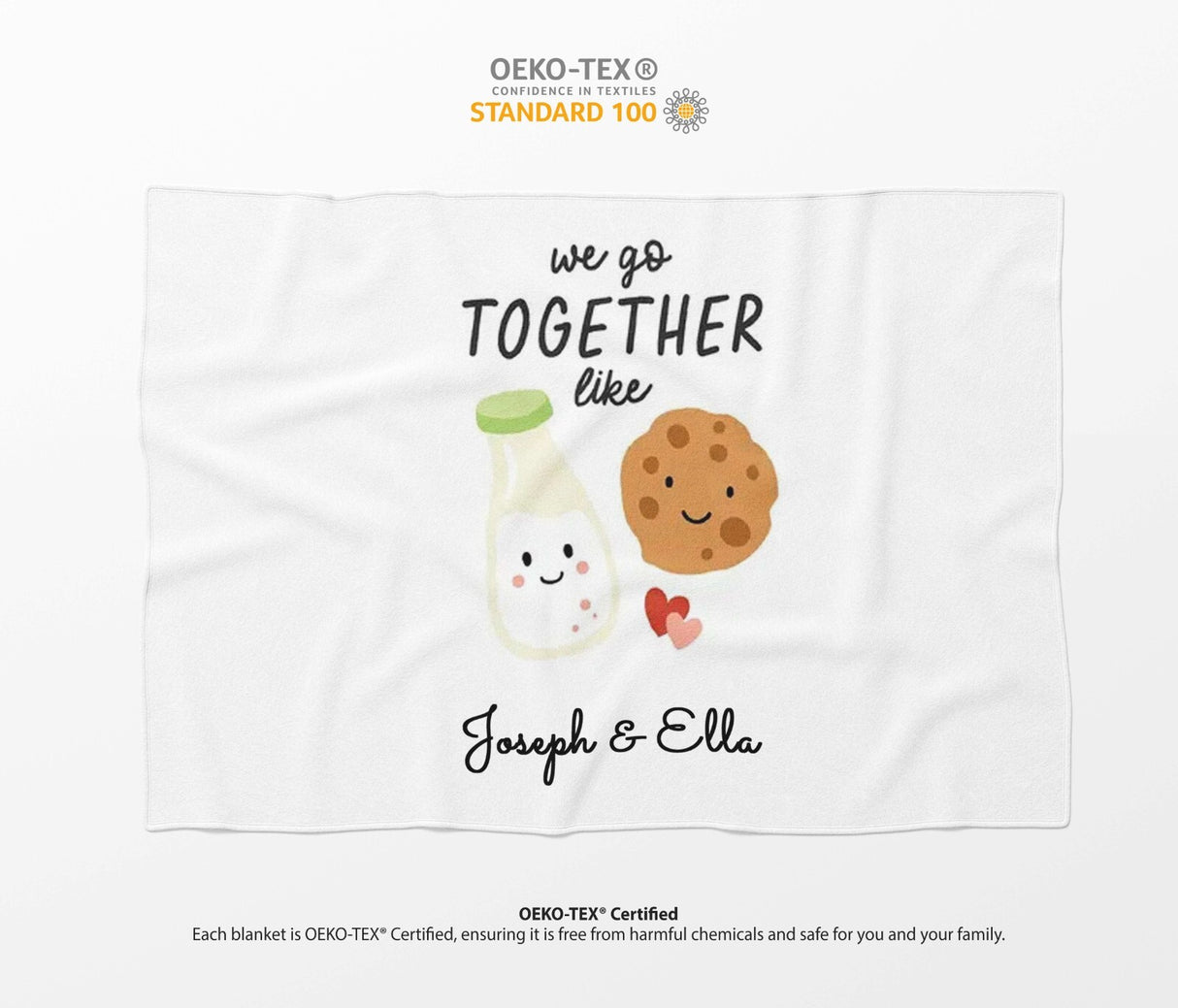 We Go Together Like Milk Cookies Valentines Anniversary Fleece Mink Blanket Gift