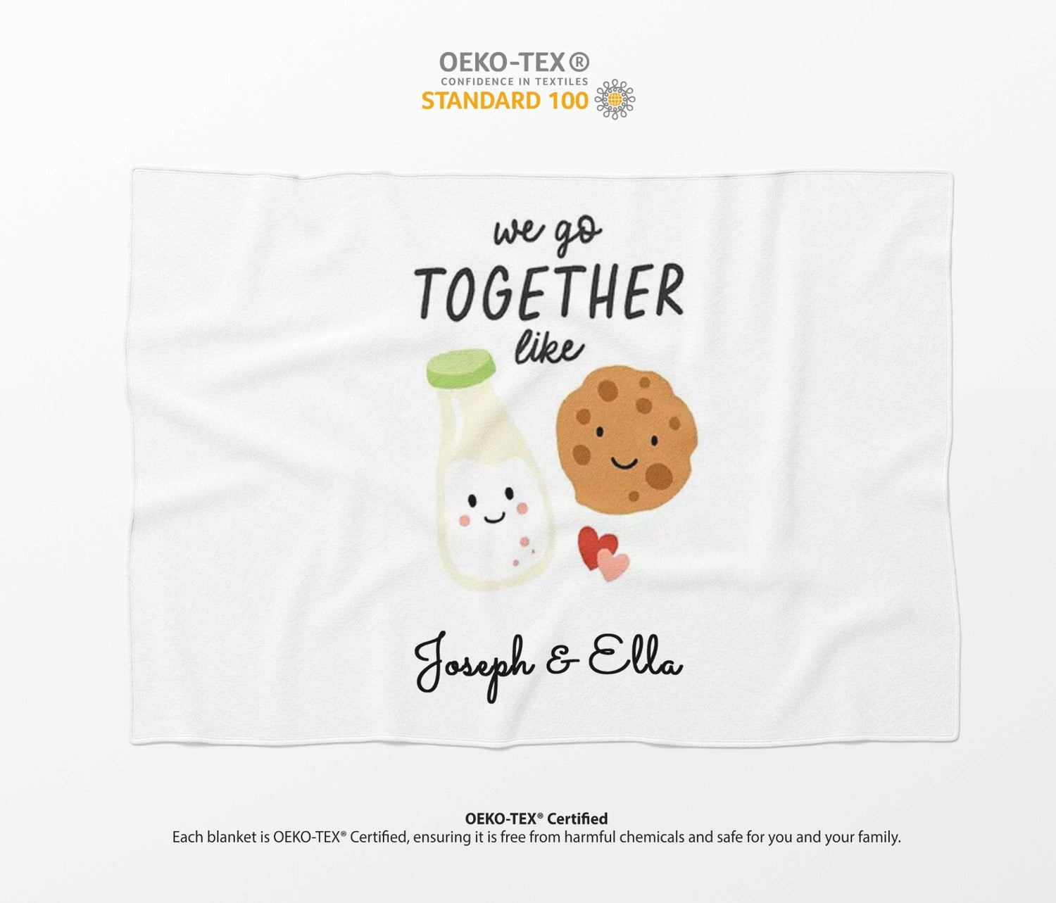 We Go Together Like Milk Cookies Valentines Anniversary Fleece Mink Blanket Gift