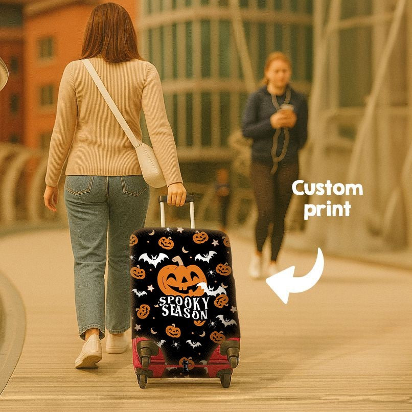 Halloween Spooky Season Pumpkin Custom Luggage Cover Suitcase Protector Gift