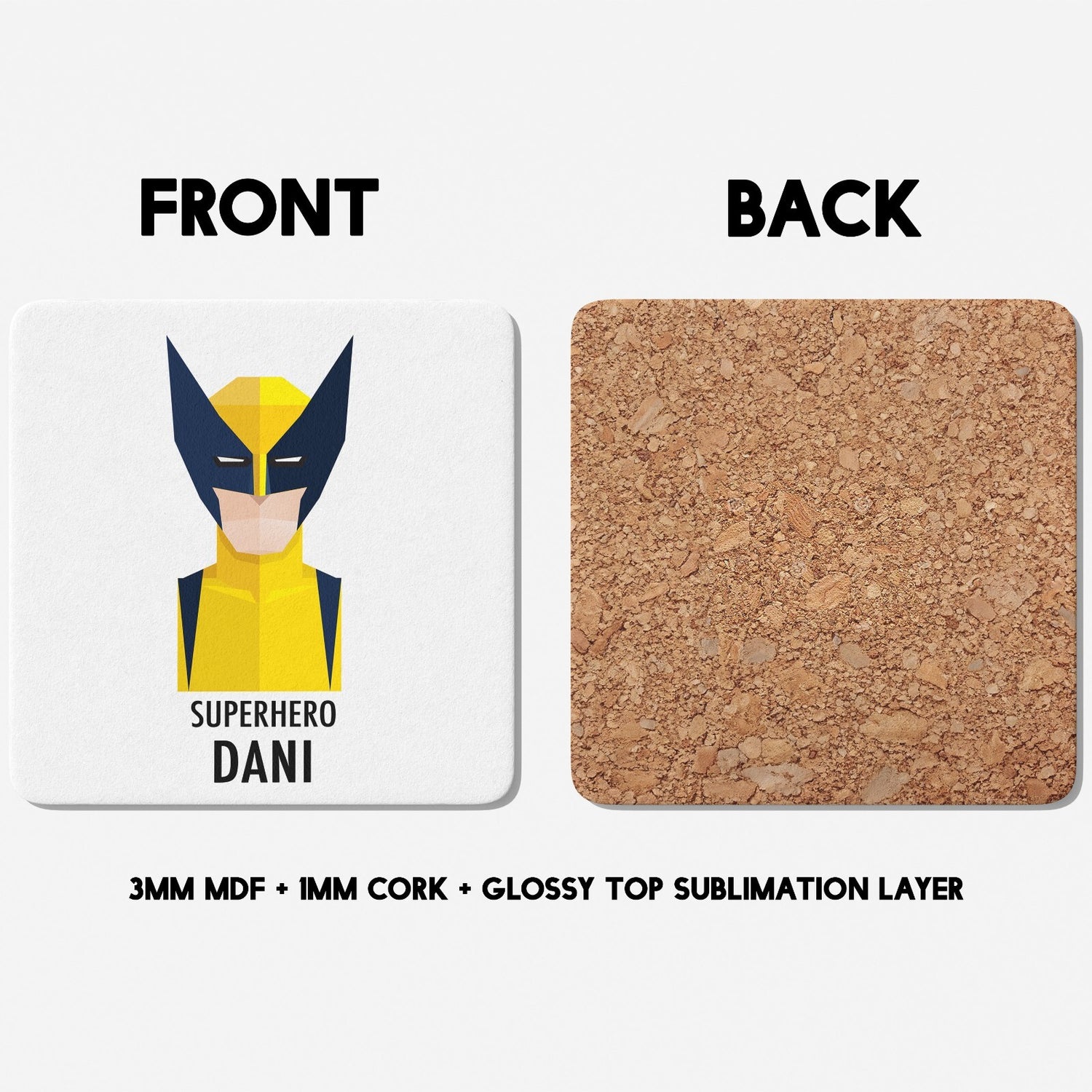 Superhero Personalised Name Kids Tea Coffee Drink Mug Gift Mug Set Coaster Cup