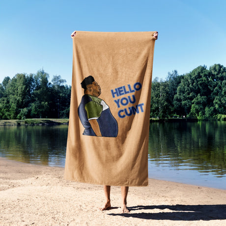 Harvey Hello You C*nt Funny Joke Custom Coloured Novelty Beach Bath Sheet Towel