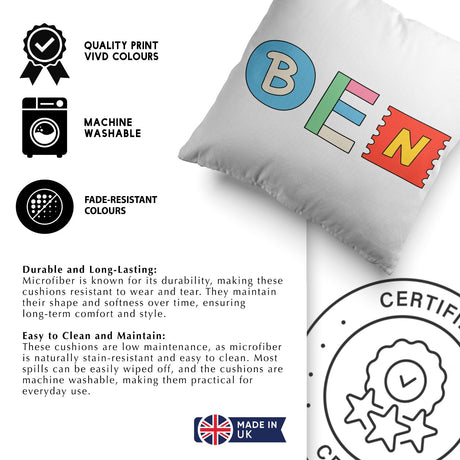 Personalised Ransom Note Cut Out Print Soft Square Filled Cushion Throw Decor