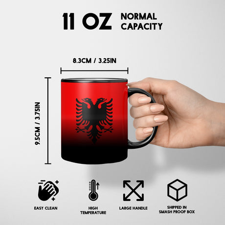 Albania Flag Patriotic Tea Coffee Gift Heat Sensitive Magic Colour Changing Mug