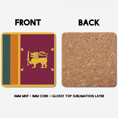 Sri Lanka Flag Design Coffee Tea Mug Cup Set Coaster Gift Him Her Custom Made