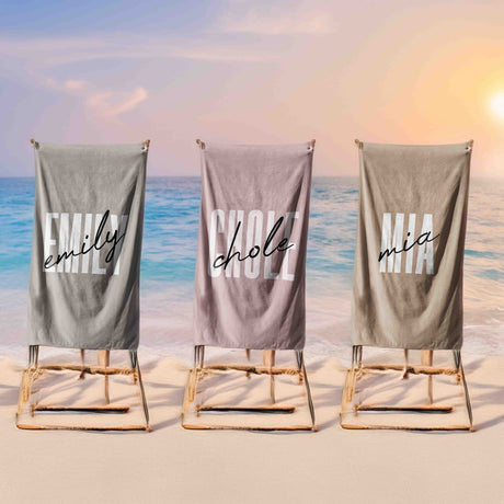Personalised Name Signature Custom Background Absorbent Beach Bath Sheet Towel