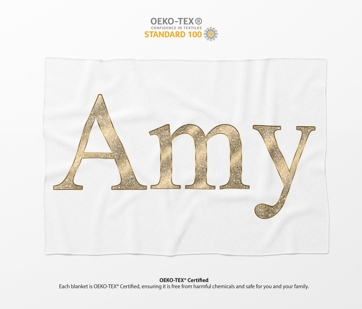 Personalised Name Vector Golden Alphabet Soft Fleece Mink Blanket Gift Decor