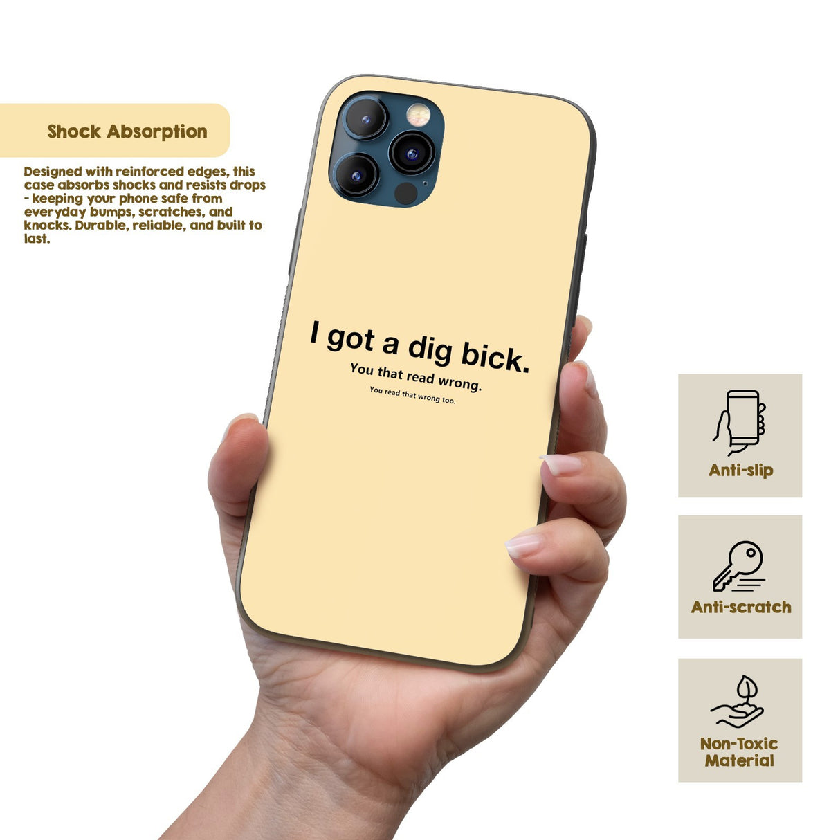 I Got A Dig Bick Personalised Custom Rude Funny Joke Printed iPhone Black Case