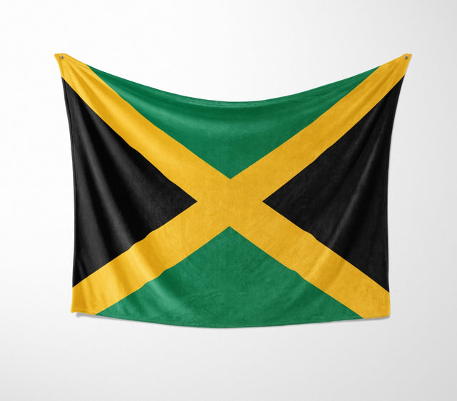 Jamaican Flag Gift - Cozy Custom Made Soft Warm Fleece Blanket Home Decor Throw