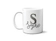 Personalised Name Initial Glitter Monogram Coffee Tea Mug Gift 11oz Mug+Coaster