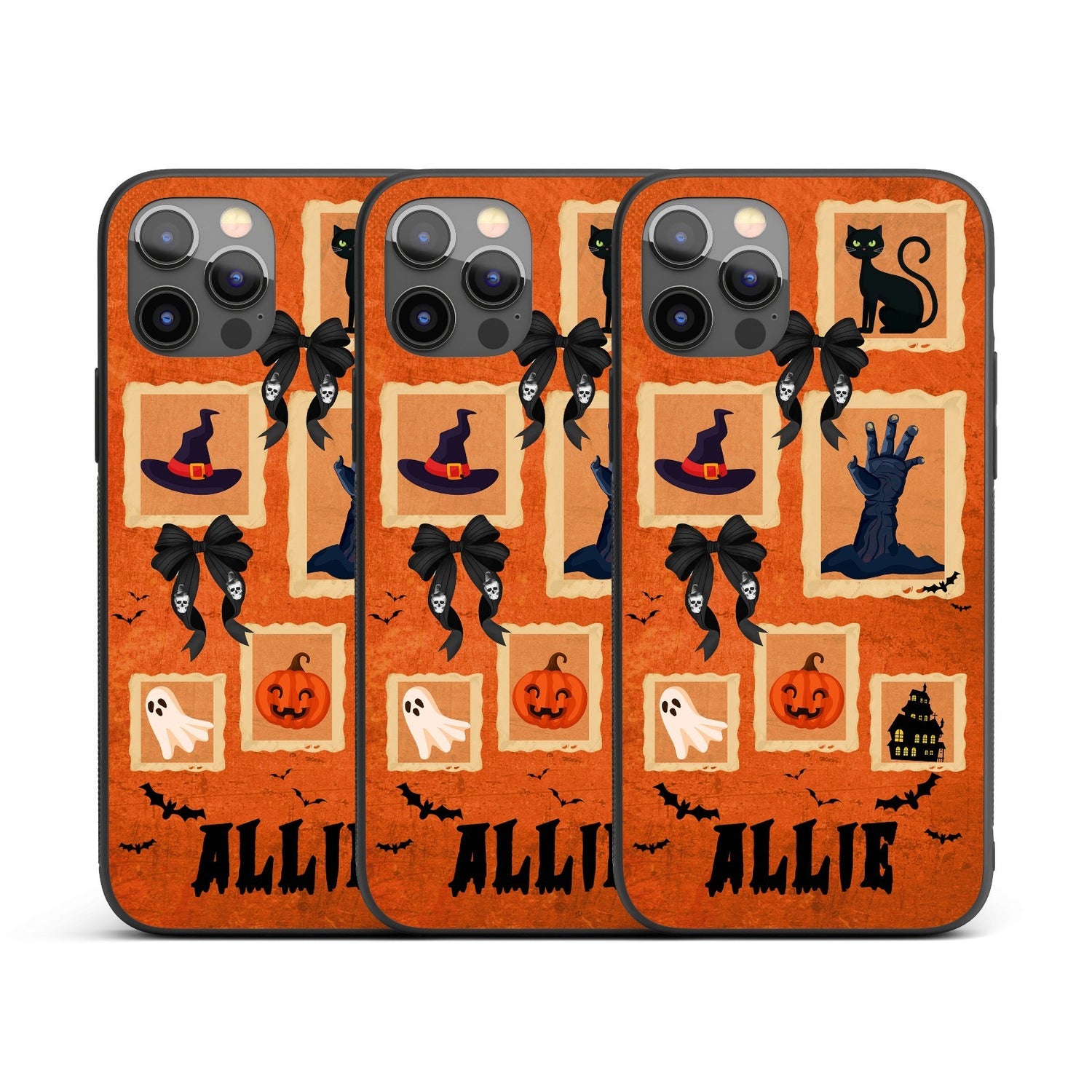 Halloween Spooky Name Personalised Custom Printed iPhone Black Case Cover Gift