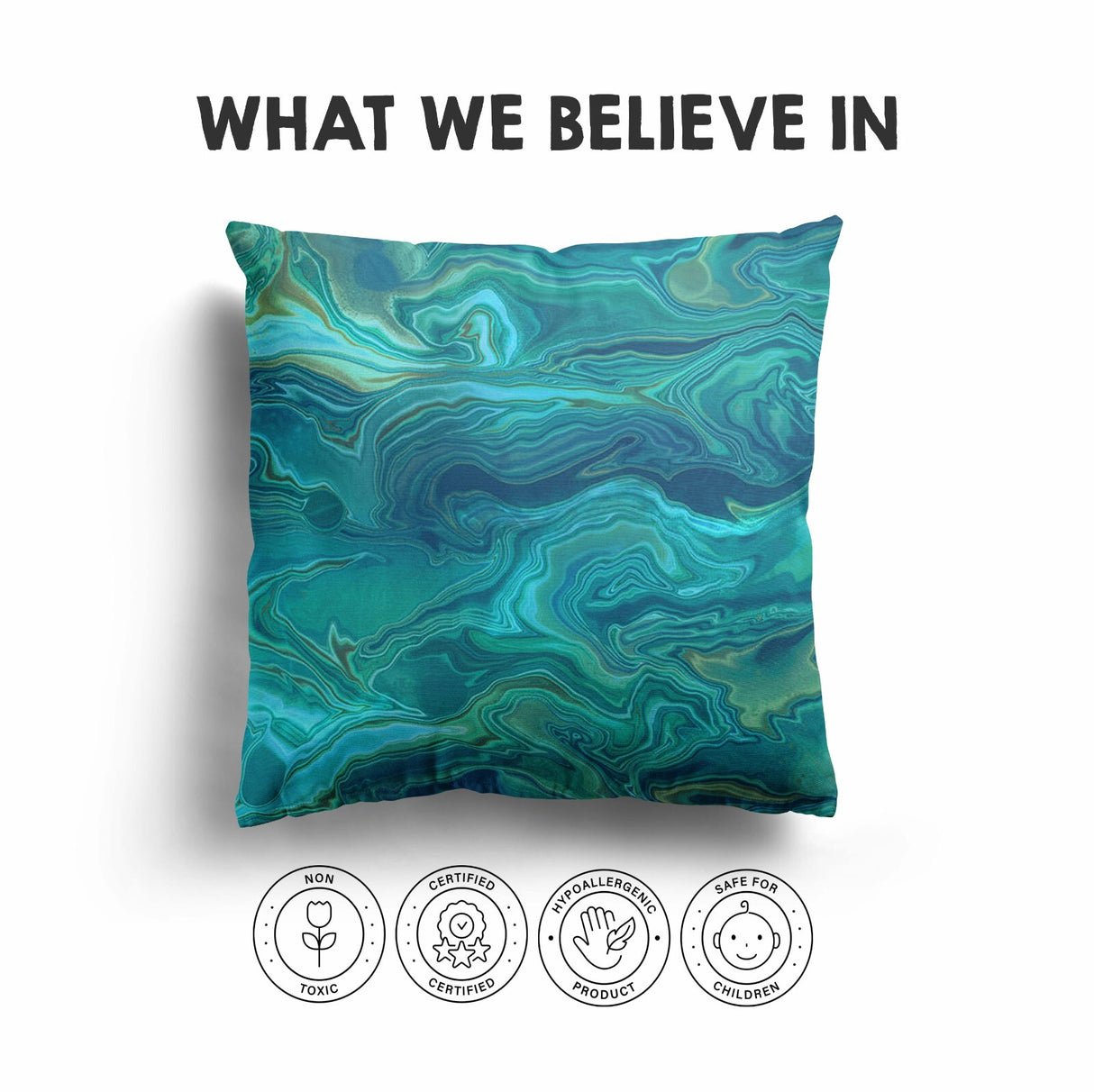 Liquid Marble Custom Design Coloured Novelty Square Filled Cushion Decor Gift