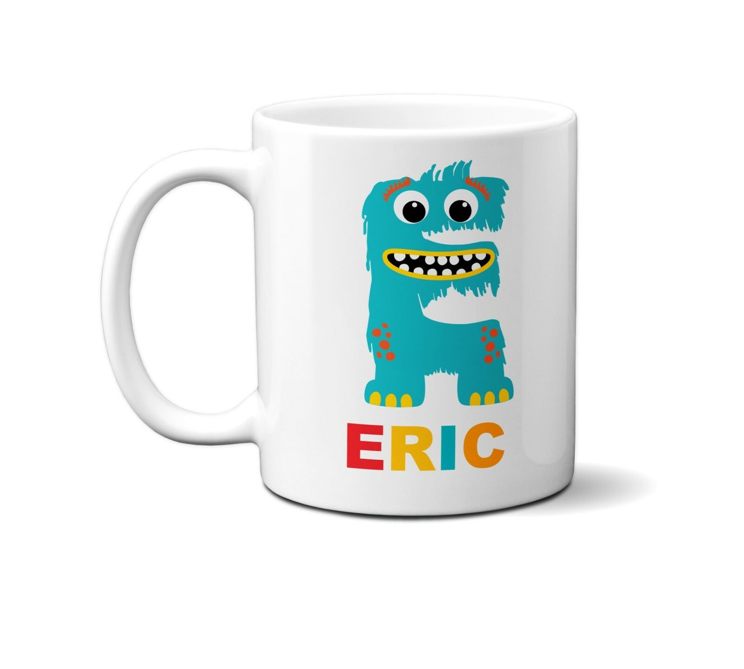 Personalised Children Monster Name Initial Letter Coffee Mug Gift 11oz Ceramic