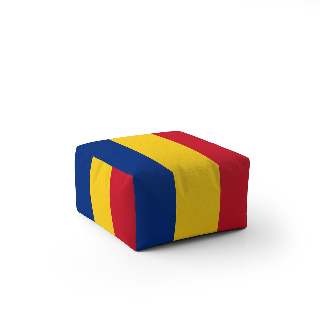 Romania Flag Patriotic Ottoman Filled Pouffe Footrest Washable Cover Custom Gift