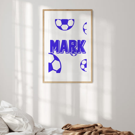 Custom  Footballs +Name Wall art Poster Personalised Picture Quality Print Decor