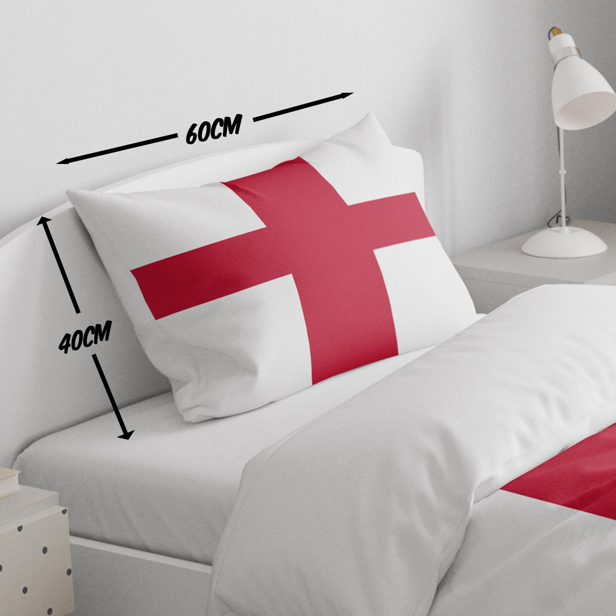 England Flag St George's Cross Custom Toddler Cot Bed Duvet Cover + Pillowcase