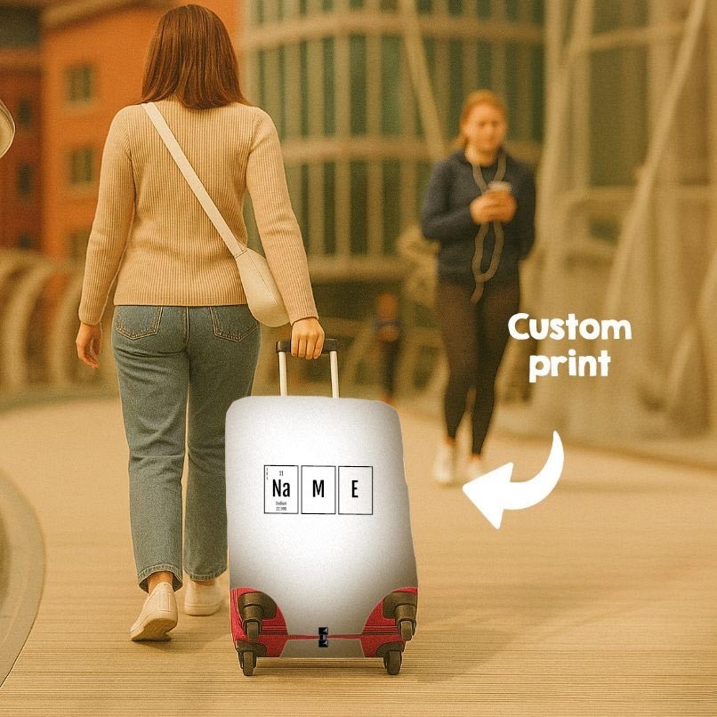 Science Chemical Alphabet Custom Name Luggage Cover Personalise Suitcase Protect