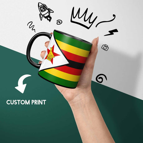 Zimbabwe Flag Patriotic Tea Coffee Gift Heat Sensitive Magic Colour Changing Mug