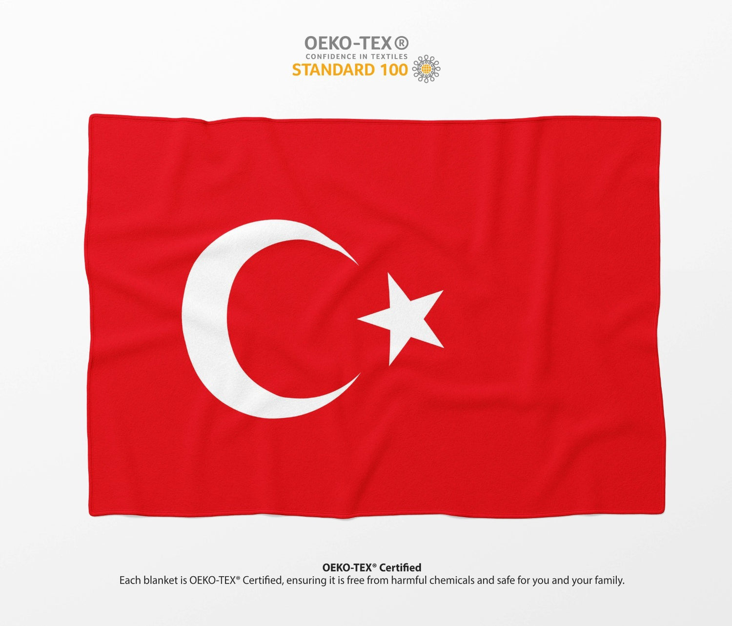 Turkey Flag Turkish Fleece Blanket Home Decor Throw Gift Cosy Custom Made Soft