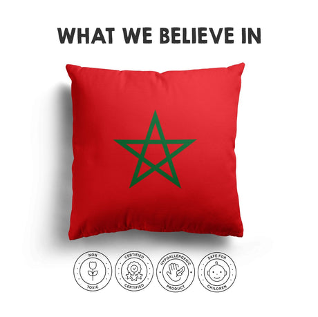 Morocco Flag Moroccan Design Filled Square Cushion Decorative Throw Gift Size
