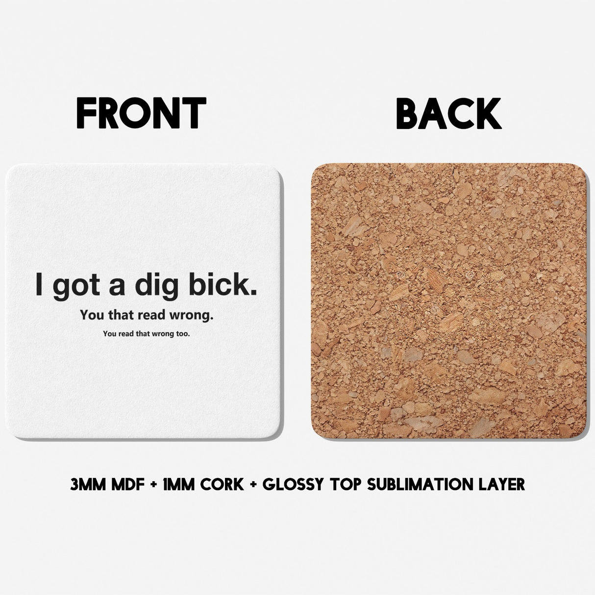 I Got A Dig Bick Rude Funny Cheeky Gift Coffee Tea Mug + Coaster Option Him Her