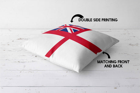 British Royal Navy Flag Design Filled Square Cushion Decorative Throw Soft Gift