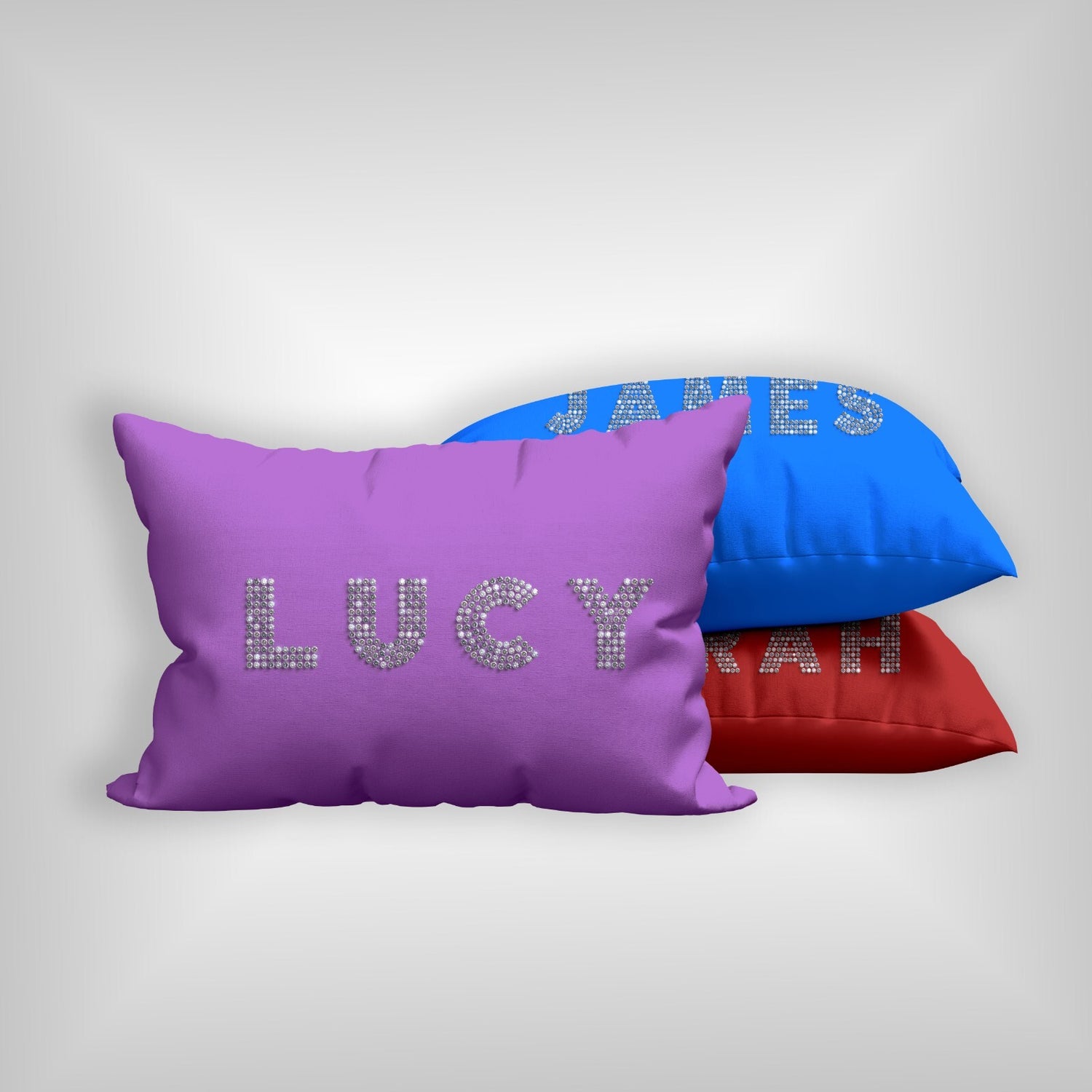 Personalised Name Diamond Gems Font Customised Printed Soft Pillowcase Pillow