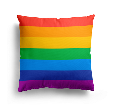 LGBTQ+ Pride Flag Design Filled Square Cushion Decorative Throw Soft Gift Size