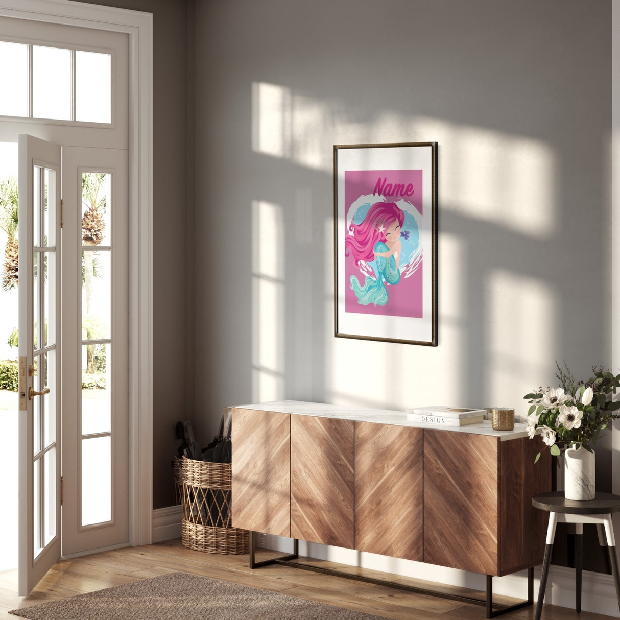 Personalised Custom Name Mermaid Wall Art Picture Poster Quantity Print Decor