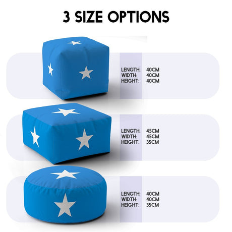 Somalia Flag Ottoman Filled Pouffe Footrest Washable Cover Custom Made Soft Gift