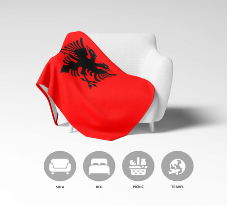 Albania Flag Fleece Blanket - Home Decor Throw Gift Cosy Custom Made Soft Warm