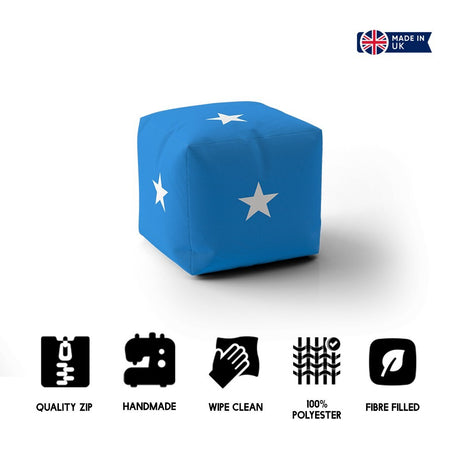 Somalia Flag Ottoman Filled Pouffe Footrest Washable Cover Custom Made Soft Gift