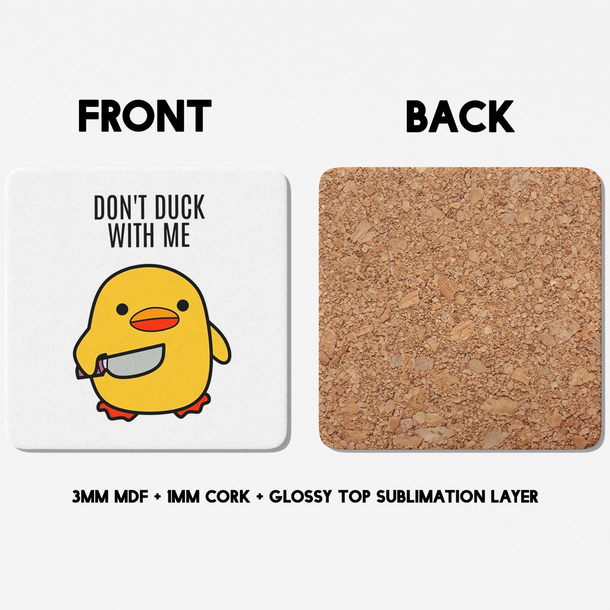 Don't Duck With Me Rude Cheeky Funny Gift Coffee Tea Mug Coaster Option Him Her