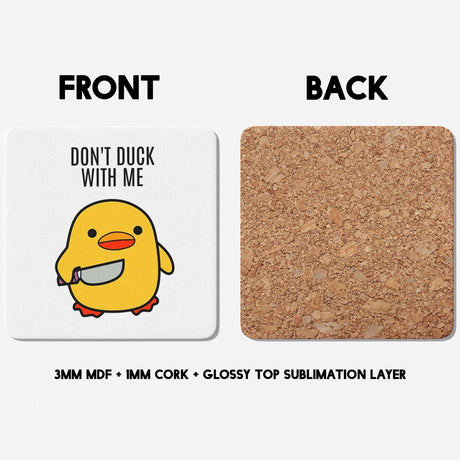 Don't Duck With Me Rude Cheeky Funny Gift Coffee Tea Mug Coaster Option Him Her