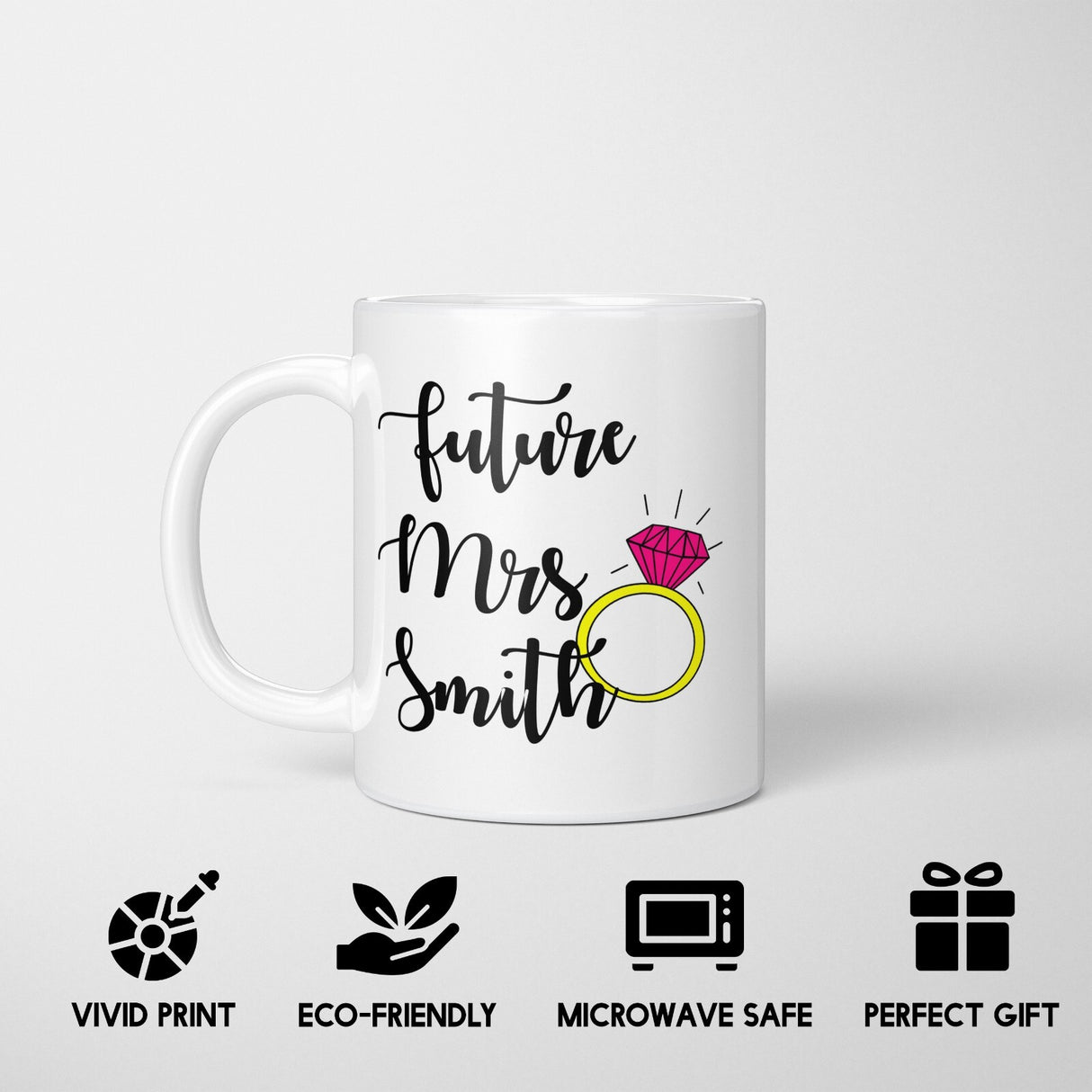 Future Mrs Fiancé Wife To Be Romantic Tea Coffee Mug Set Wedding Gift For Her