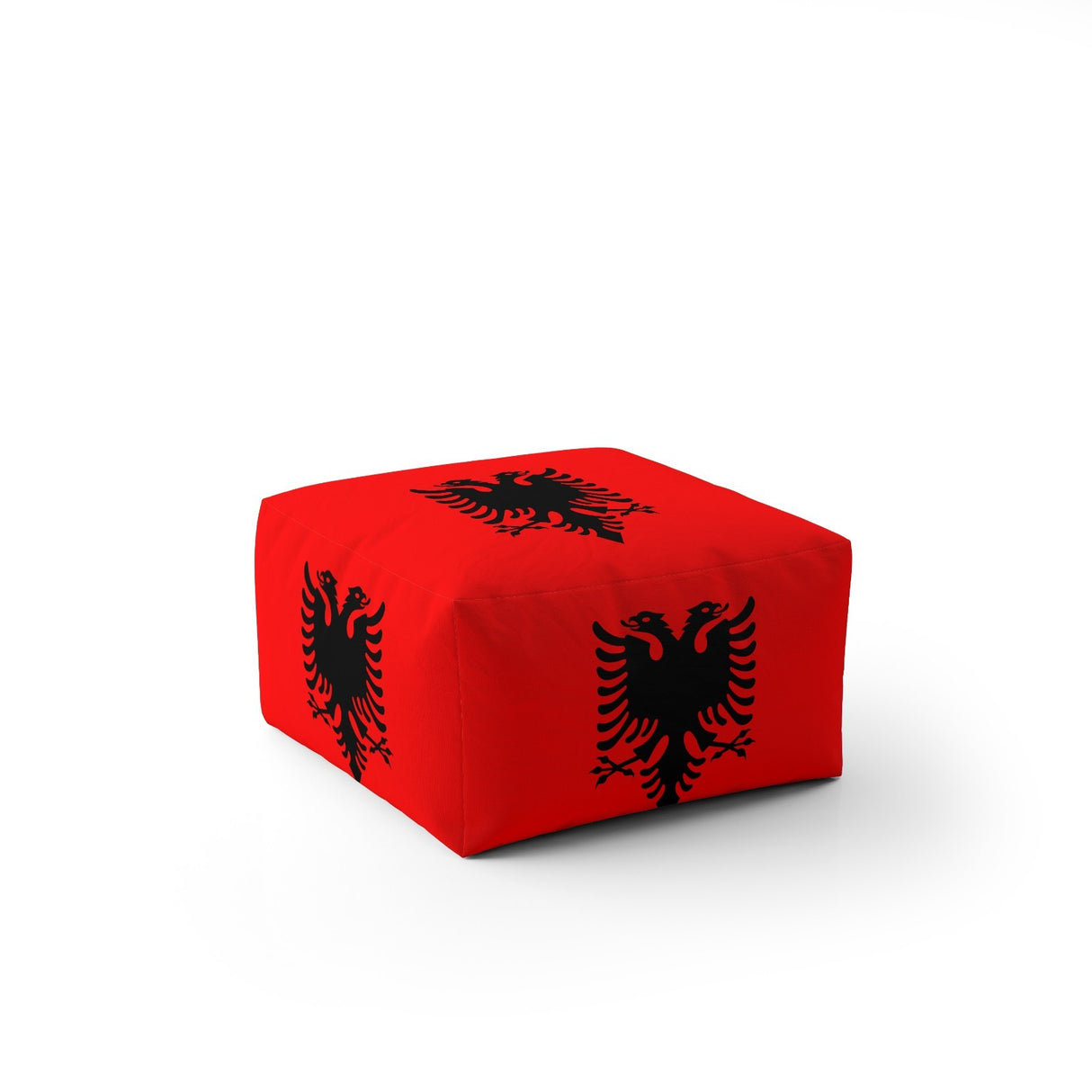 Albania Flag Patriotic Ottoman Filled Pouffe Footrest Washable Cover Custom Gift