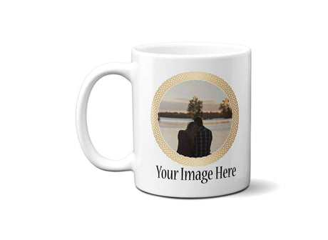 Gold Circle Add Your Own Image Coffee Tea Mug 11oz Mug And Coaster Set Option