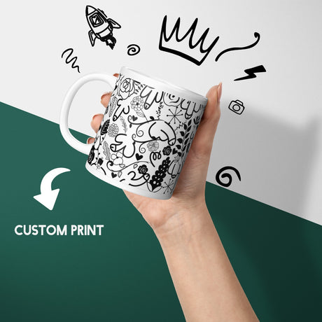 Floral Willy Print Rude Cheeky Funny Gift Coffee Tea Mug Coaster Option Him Her