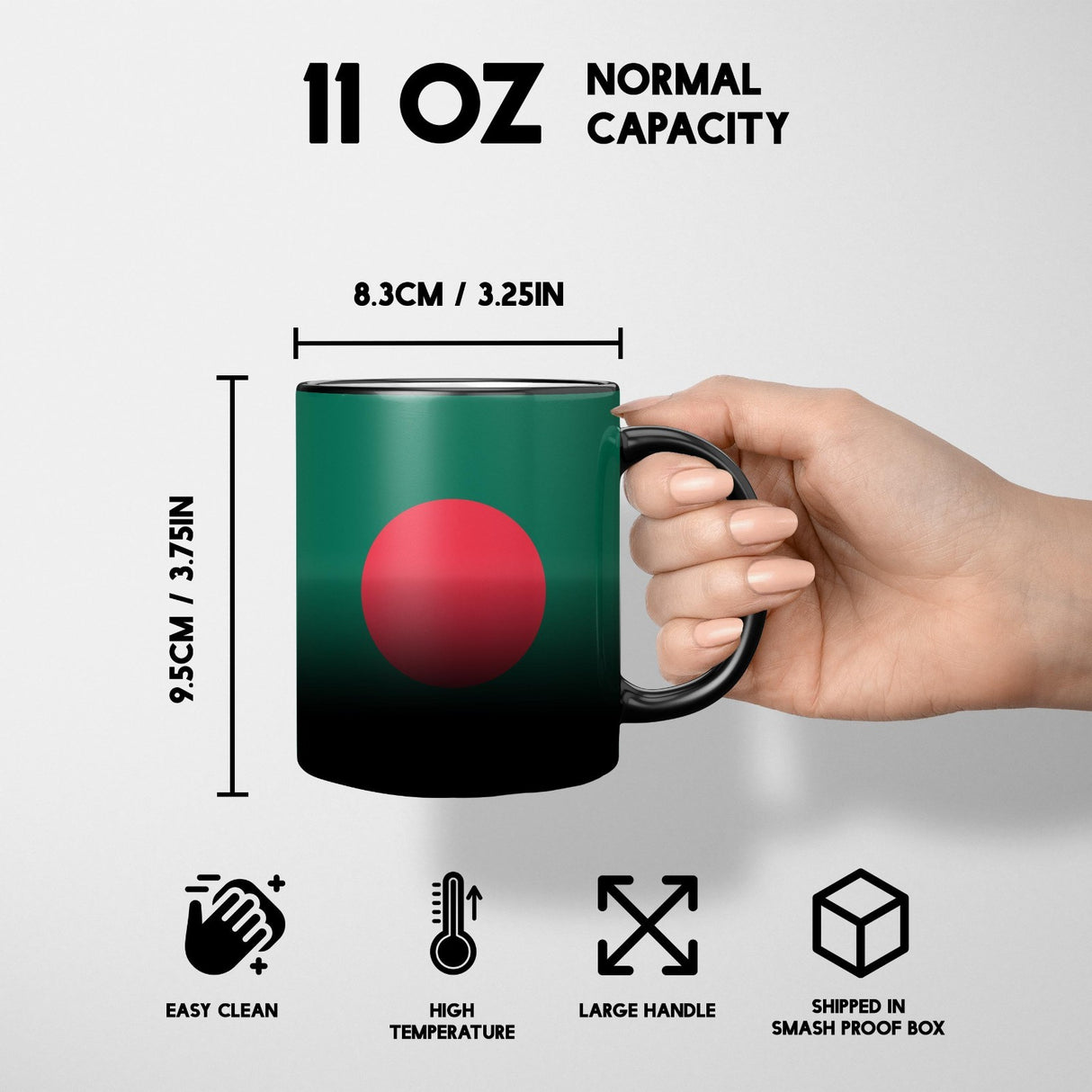 Bangladesh Flag Design Tea Gift Heat Sensitive Magic Colour Changing Mug Novelty