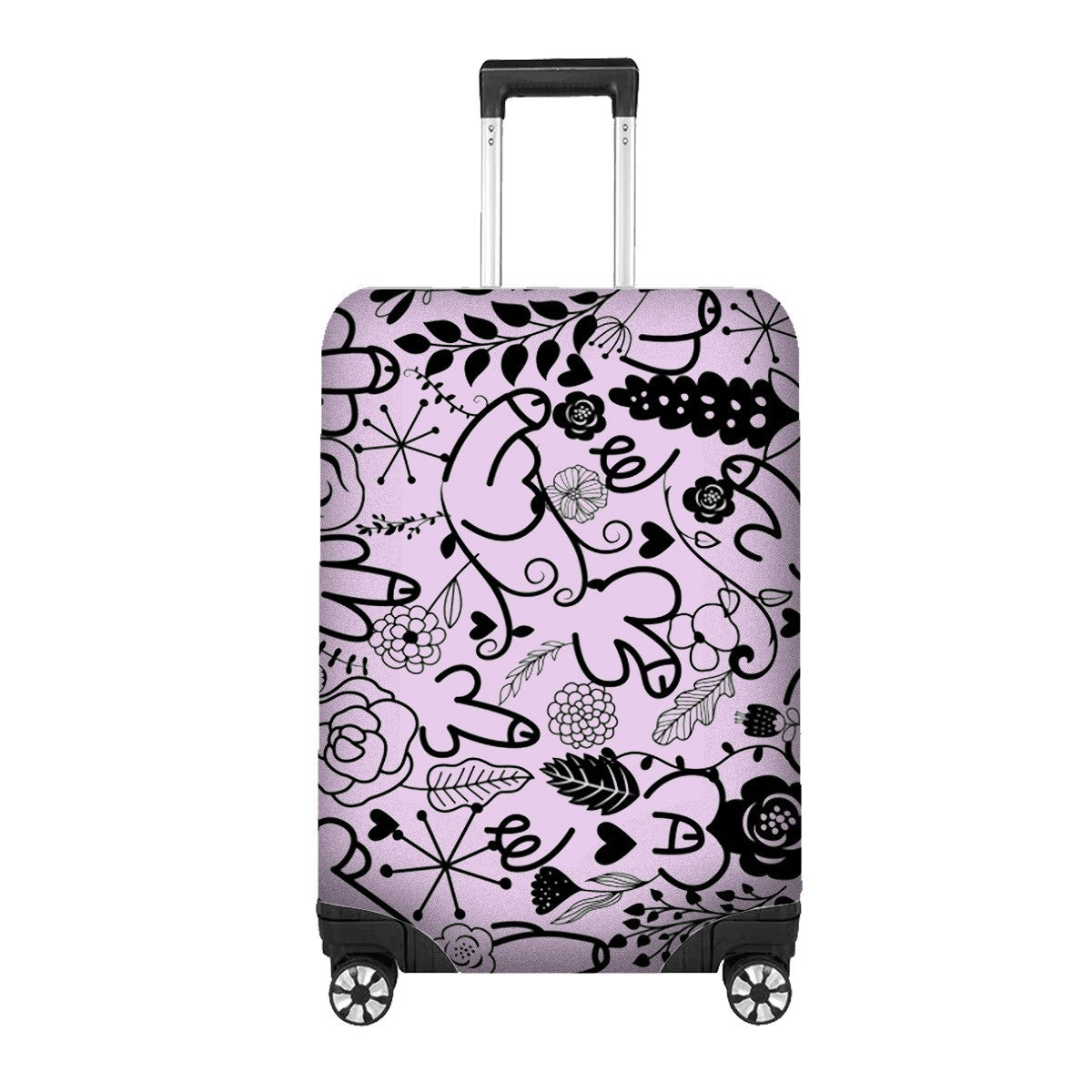 Floral Willy Pattern Custom Luggage Cover – Gift Personalised Suitcase Protector