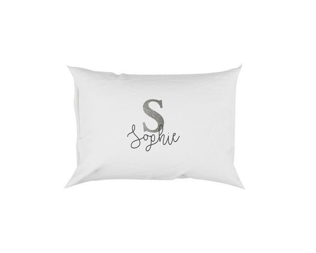 Personalised Name Initial Glitter Monogram Soft Pillowcase Pillow Case Cover