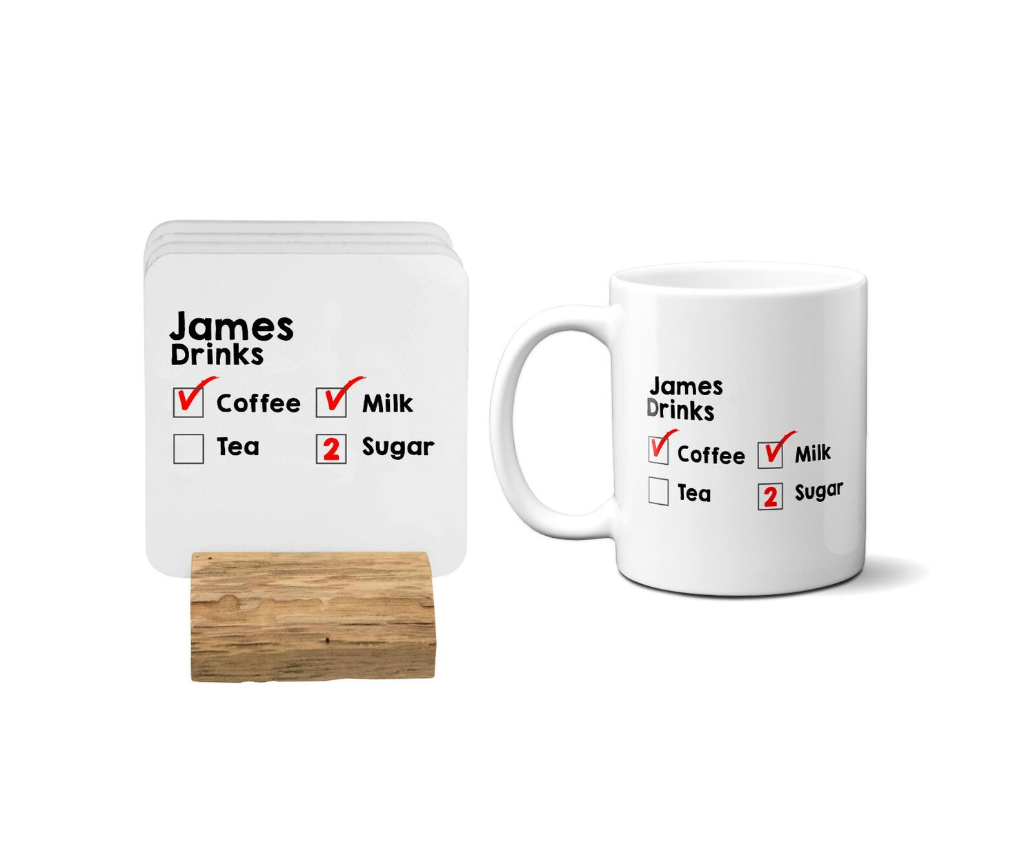 Personalised Drinks Order Menu Tick List Coffee Tea Coffee Mug 11oz Ceramic Mug