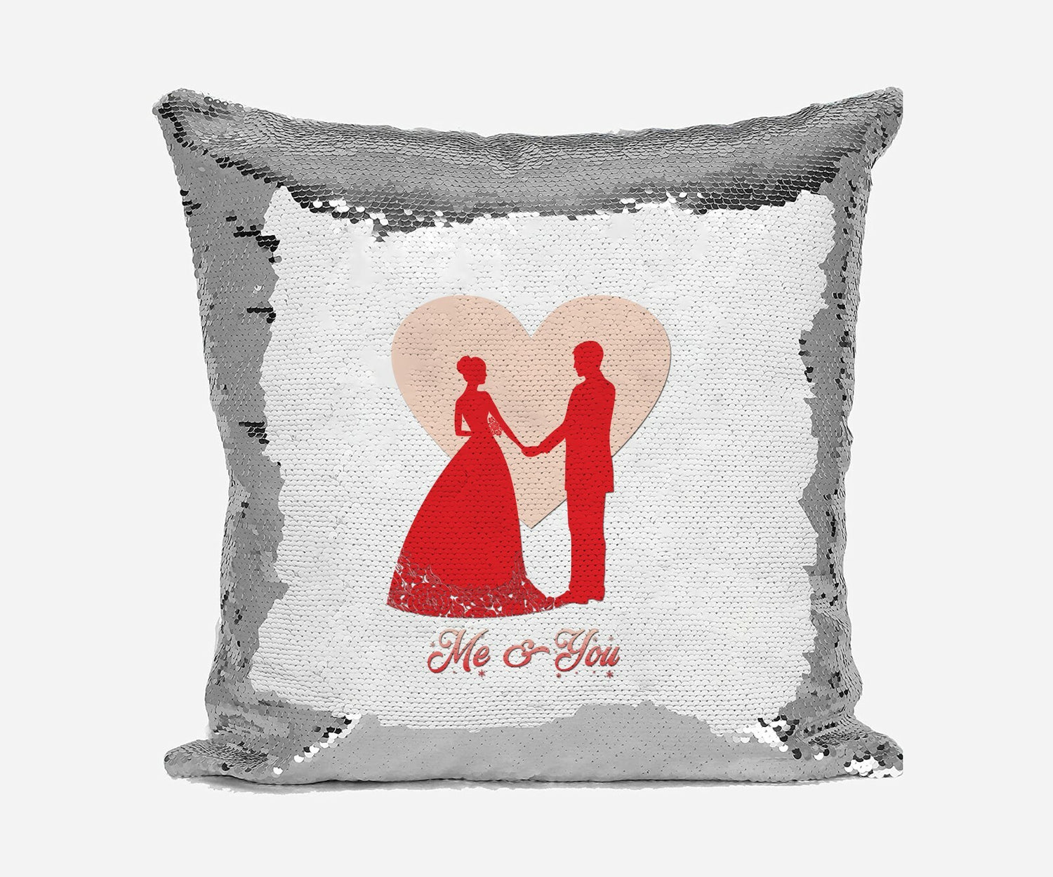 Personalised Name Shiny Sequin Magic Couples Anniversary Cushion Cover + Pillow