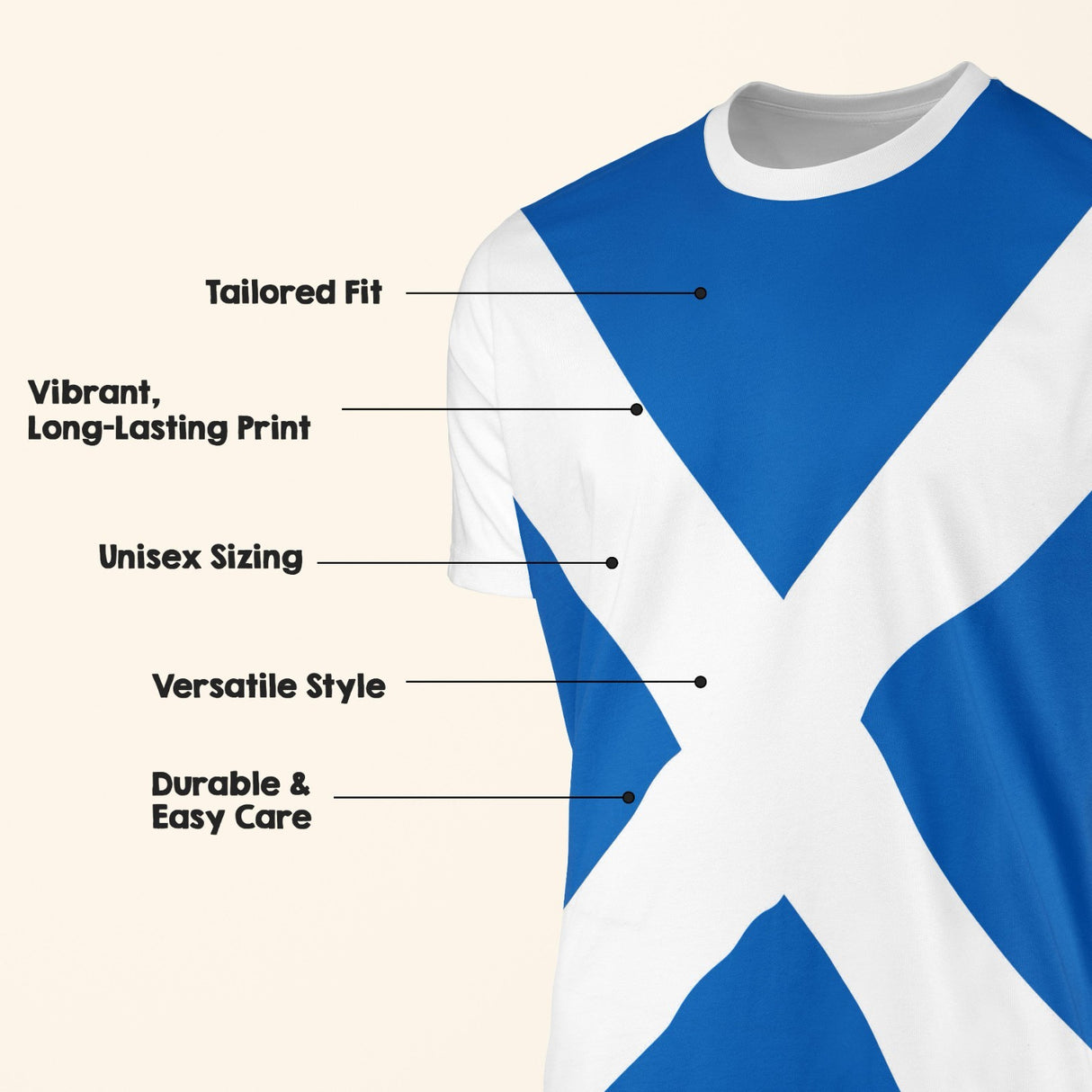 Scottish Flag Cross Custom All-Over Printed Unisex T-Shirt Patriotic Tee Gift