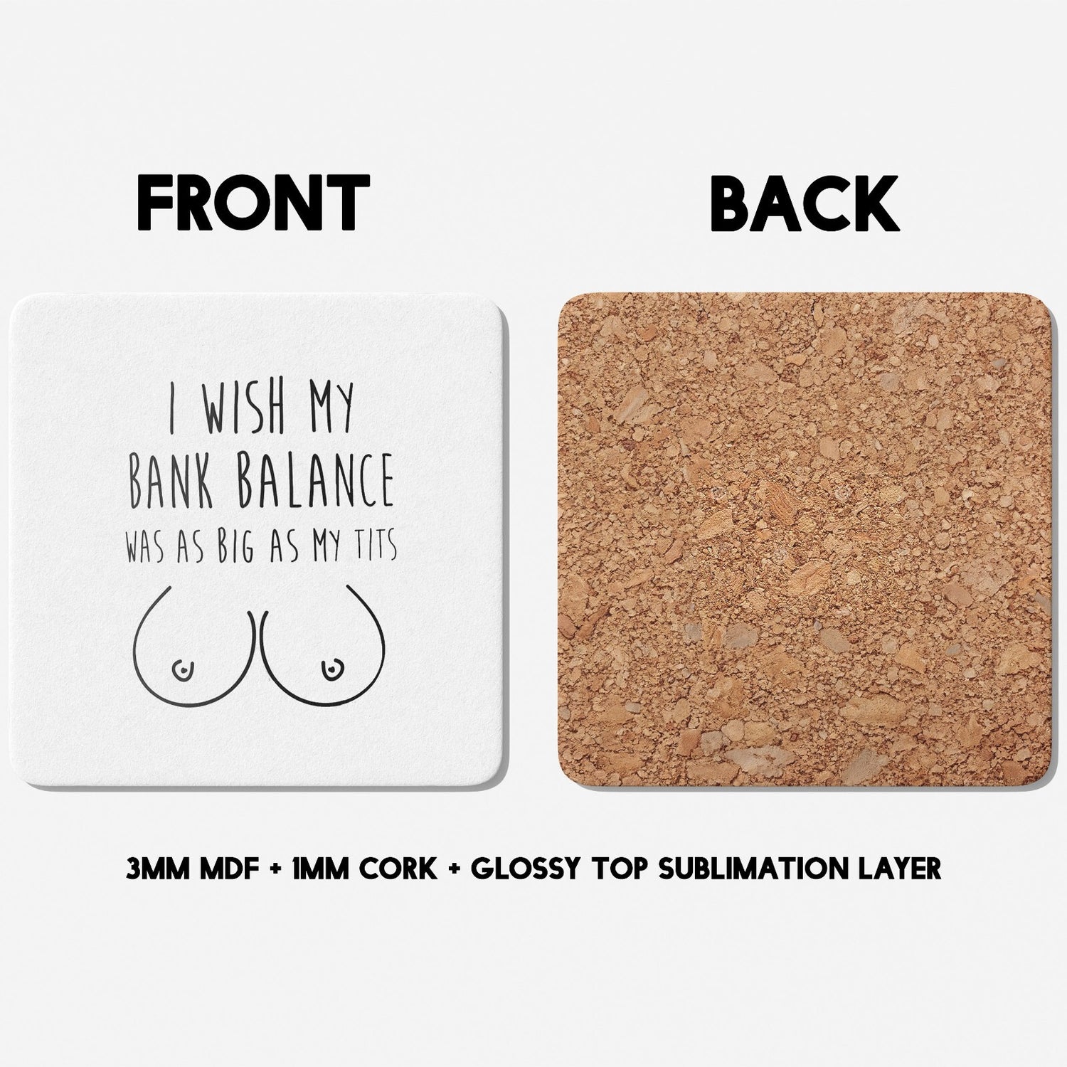 My Bank Balance Rude Funny Cheeky Gift Coffee Tea Mug + Coaster Option Him Her