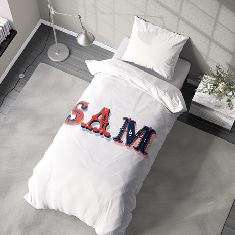 Personalised Vintage Ornament Text Font Soft Single Size Novelty Bed Duvet Cover