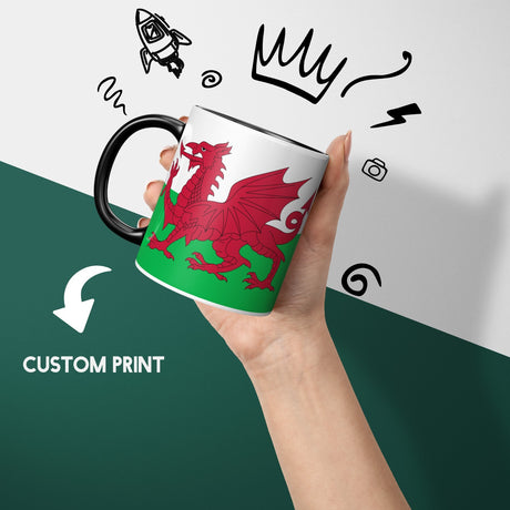 Wales Flag Welsh Dragon Heat Sensitive Magic Colour Changing Mug Novelty Cup