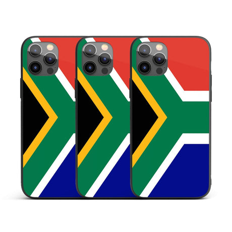 South Africa Flag SA Printed iPhone Case Black TPU Cover Protector Custom Gift