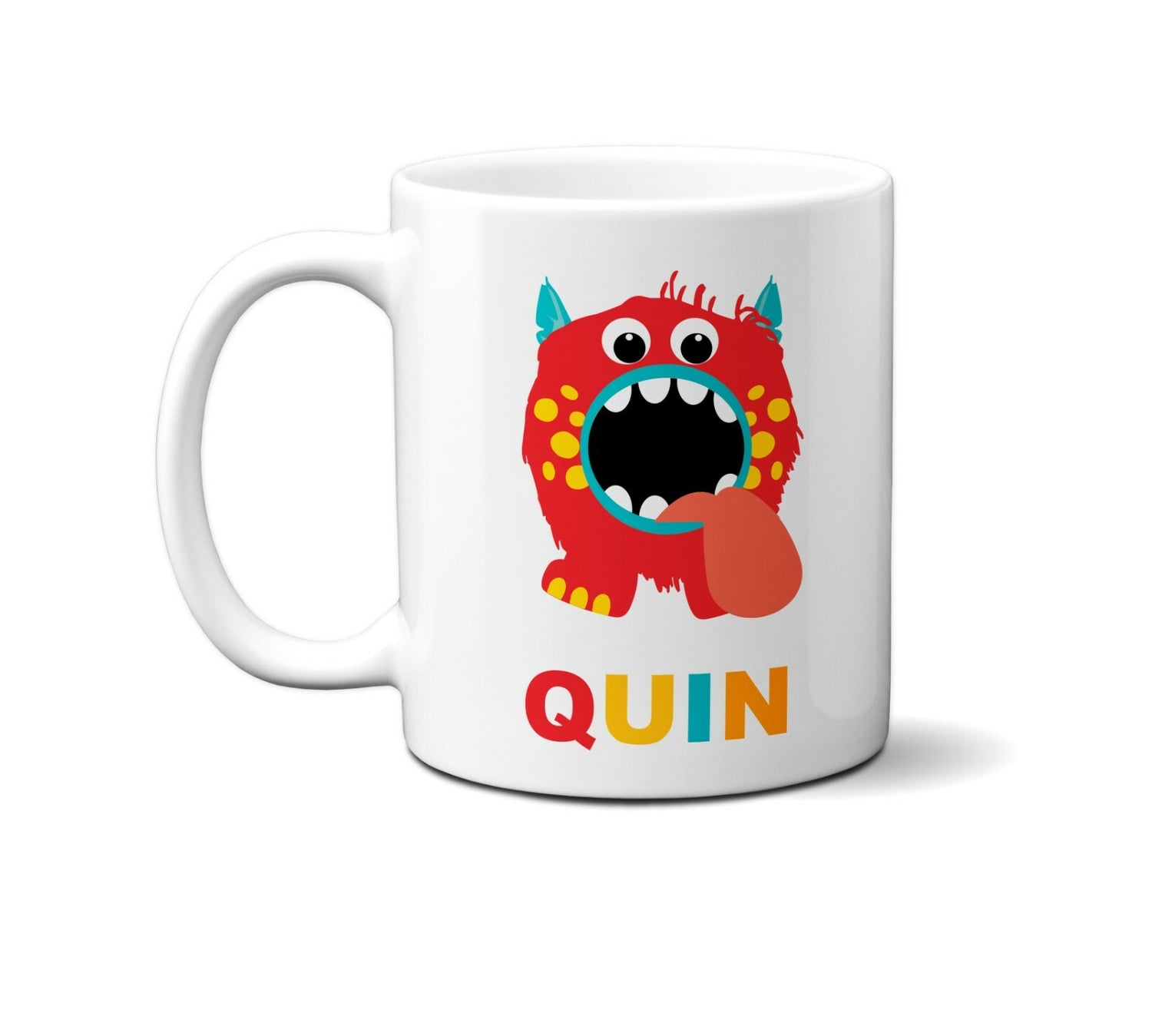 Personalised Children Monster Name Initial Letter Coffee Mug Gift 11oz Ceramic